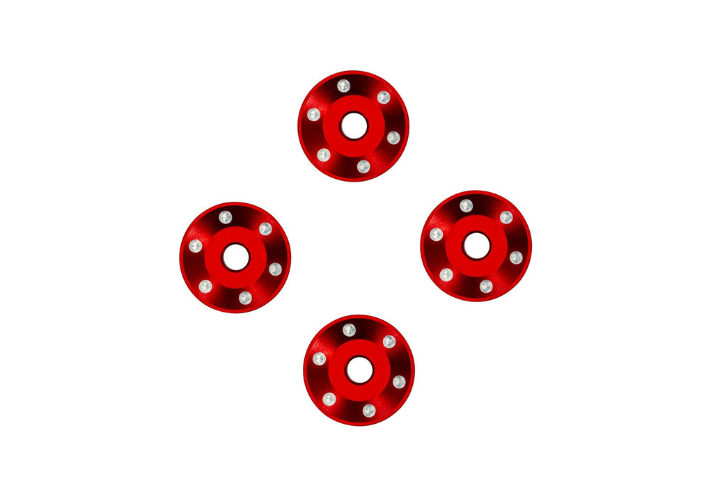 Traxxas 10257-RED — Traxxas 10257-RED Red Aluminum Wheel Washers (4)