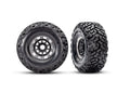 Traxxas 10272-BLK — Traxxas 10272-BLK Black & Satin Wheels w/ Maxx SC Belted Tires (2)