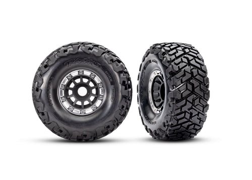 Traxxas 10272-BLK — Traxxas 10272-BLK Black & Satin Wheels w/ Maxx SC Belted Tires (2)