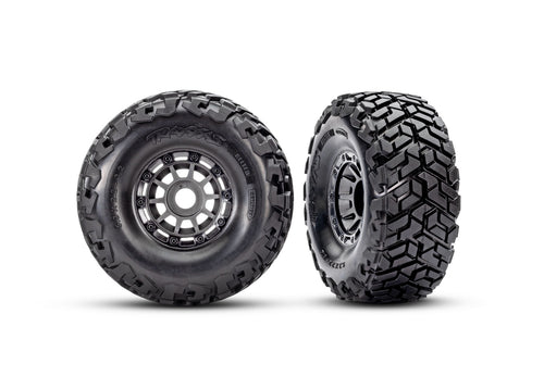 Traxxas 10272-GRAY — Traxxas 10272-GRAY Gray Wheels w/ Maxx SC Belted Tires (2)
