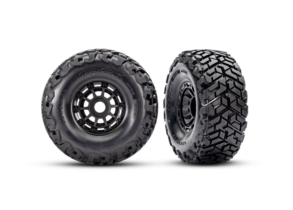 Traxxas 10272 — Traxxas 10272 Black Wheels w/ Maxx SC Belted Tires (2)