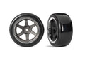 Traxxas 10575 — Traxxas 10575 1.9" Gray 6-Spoke Rear Wheels & Hard Drift Tires (2)