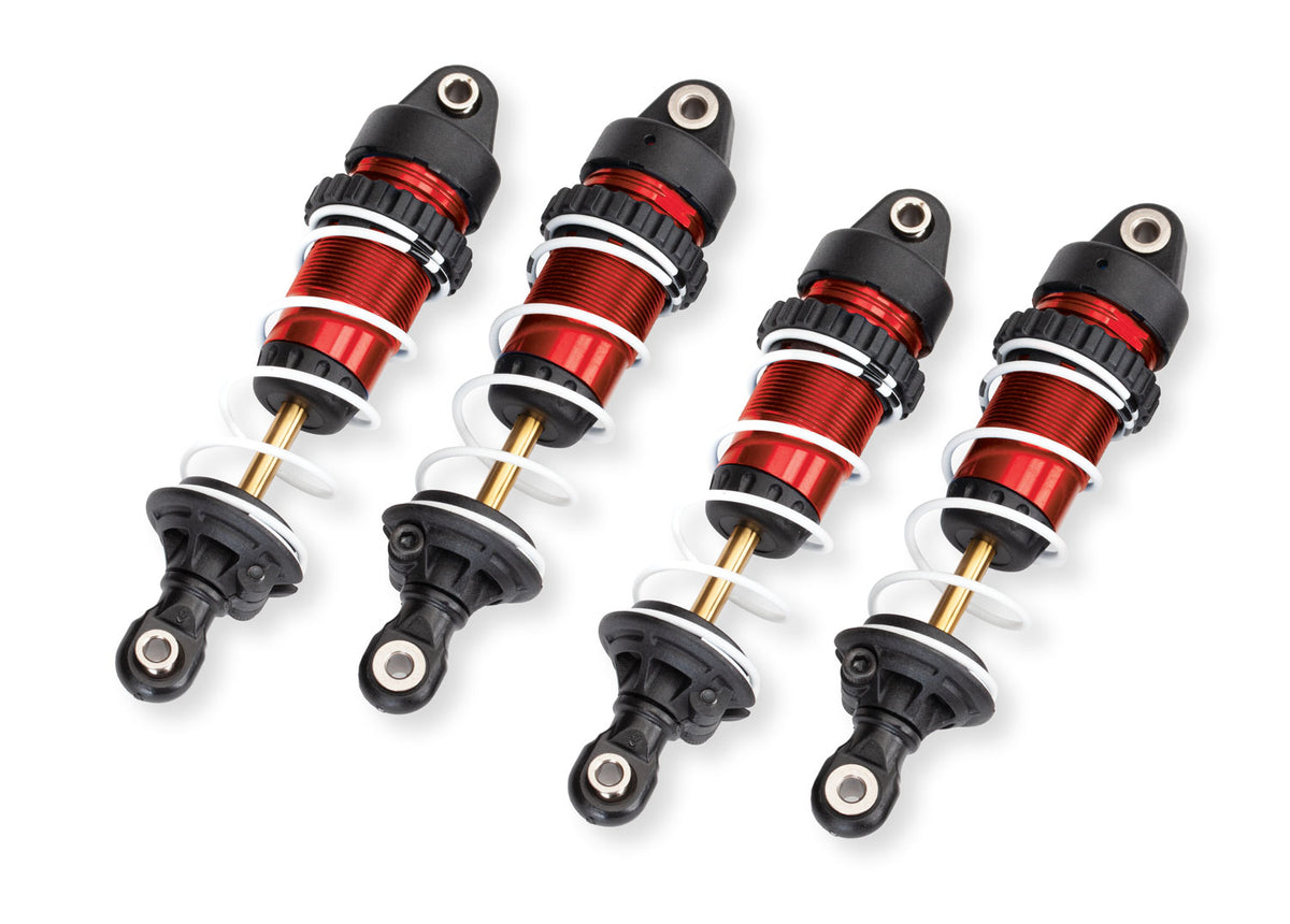 Traxxas 10765-RED — Traxxas 10765-RED Red Aluminum Mini GTR Long Shocks & Springs (4)