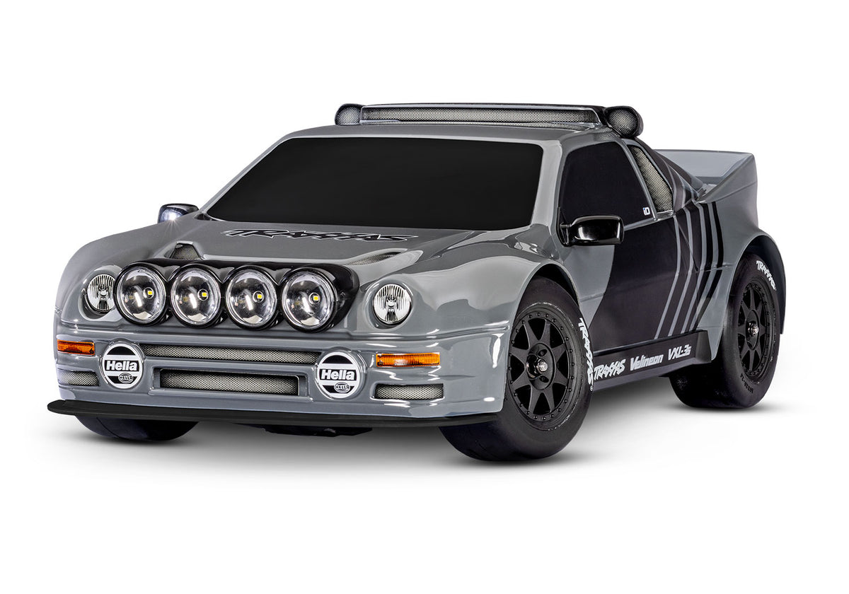 Traxxas 10876-BLK — Traxxas 10876-BLK Black Front Mini Rally Wheels w/ Slick Tires (Hard) (2)