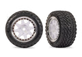 Traxxas 10872-WHTC — Traxxas 10872-WHTC White & Chrome Front Mini Rally Wheels w/Hard Tires (2)