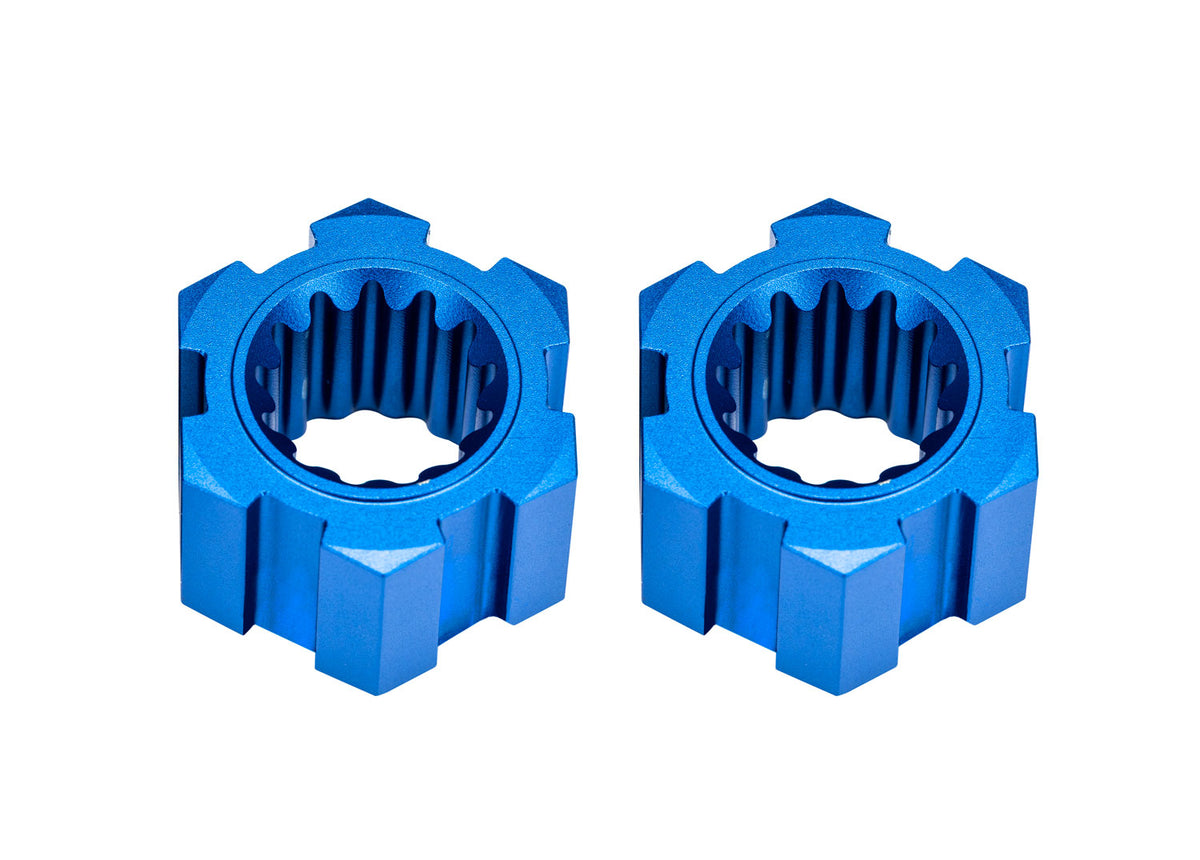 Traxxas 10954-BLUE — Traxxas 10954-BLUE Blue Aluminum Front Hex Hubs & Clips (2)