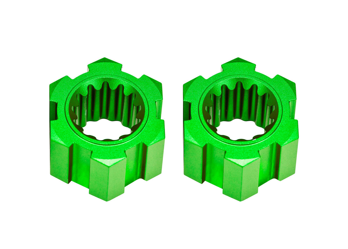 Traxxas 10954-GRN — Traxxas 10954-GRN Green Aluminum Front Hex Hubs & Clips (2)