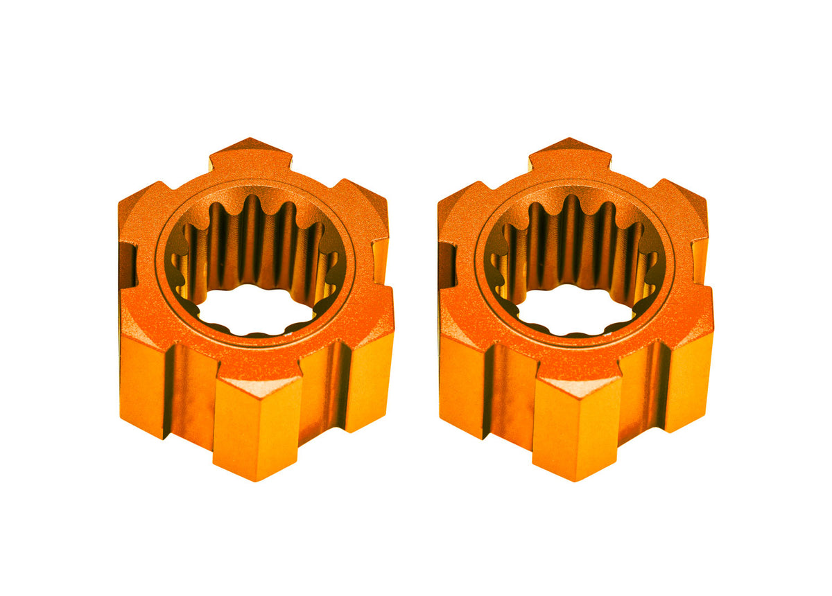 Traxxas 10954-ORNG — Traxxas 10954-ORNG Orange Aluminum Front Hex Hubs & Clips (2)