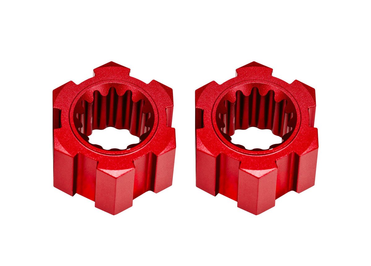 Traxxas 10954-RED — Traxxas 10954-RED Red Aluminum Front Hex Hubs & Clips (2)