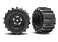 Traxxas 10973 — Traxxas 10973 Funco Black Rear Wheels & Paddle Tires (2)