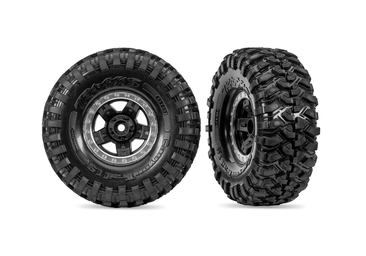 Traxxas 11070-STBLK — Traxxas 11070-STBLK 1.9" Black TRX-4 Wheels w/ Canyon Trail Tires (2)