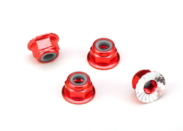 Traxxas 1747A — Traxxas 1747A 4 mm Red Aluminum Lock Nuts (4)