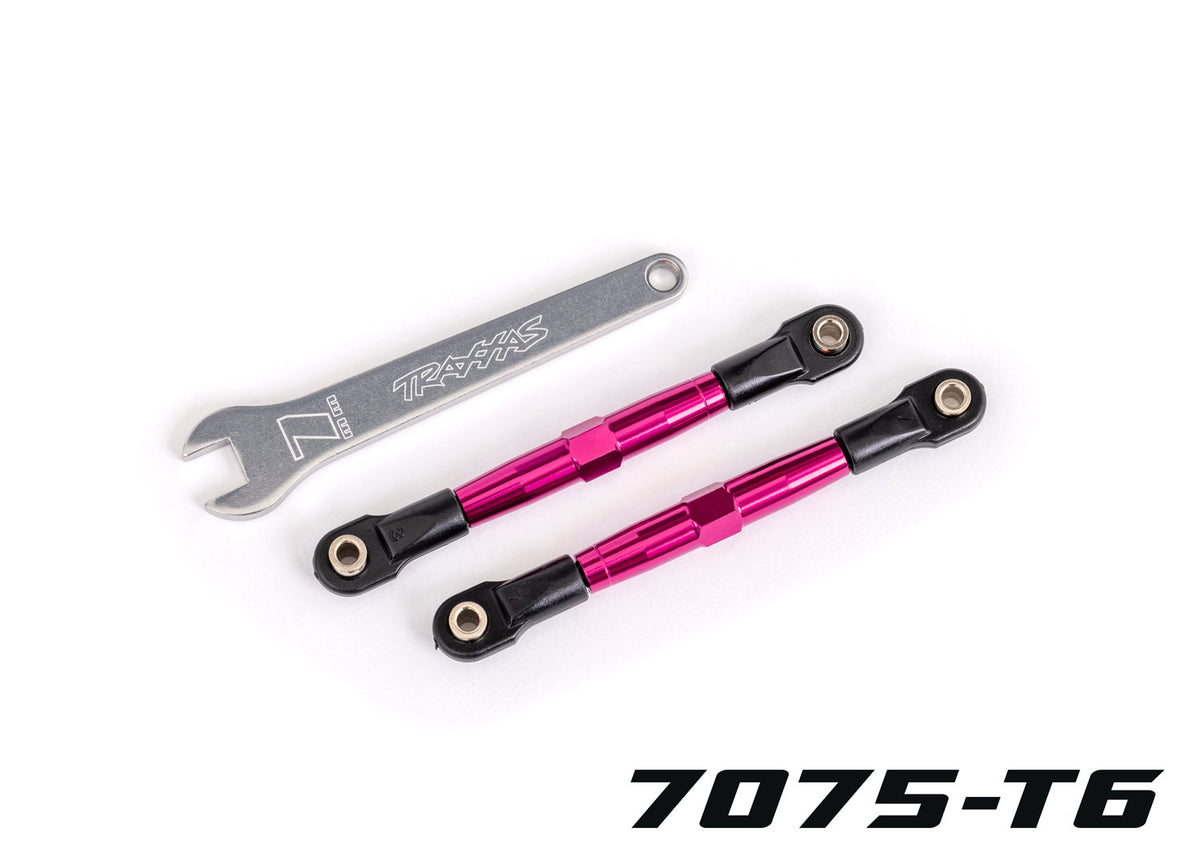 Traxxas 2445P — Traxxas 2445P TUBES 75 mm Pink Aluminum Front Toe Links (2)