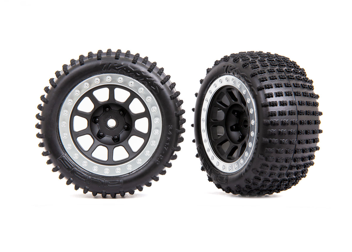Traxxas 2470G — Traxxas 2470G 2.2" Gray Multi-Spoke Wheels with Alias Tires (2)