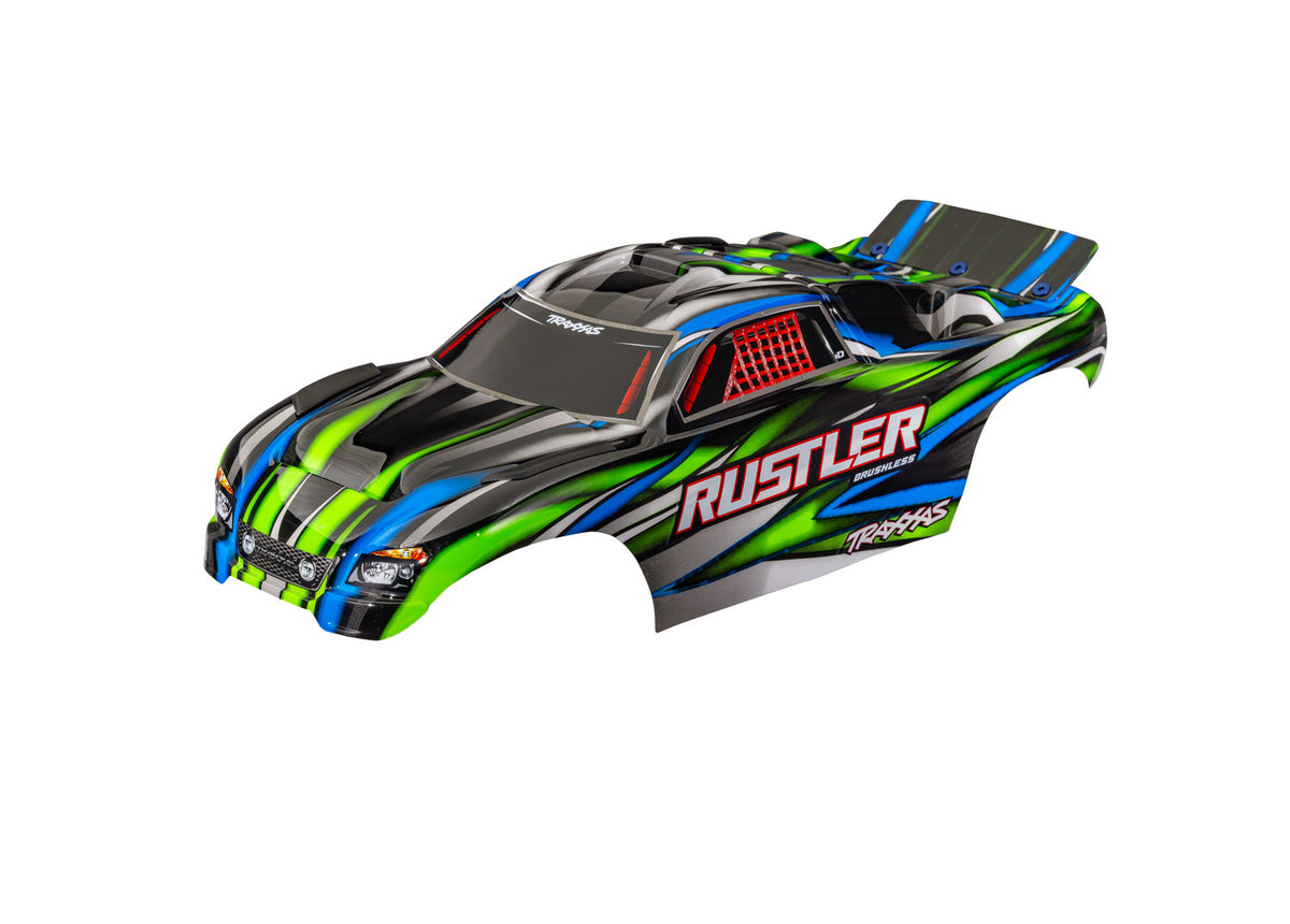 Traxxas 3721-GRN — Traxxas 3721-GRN Rustler 2WD Green Clipless Body