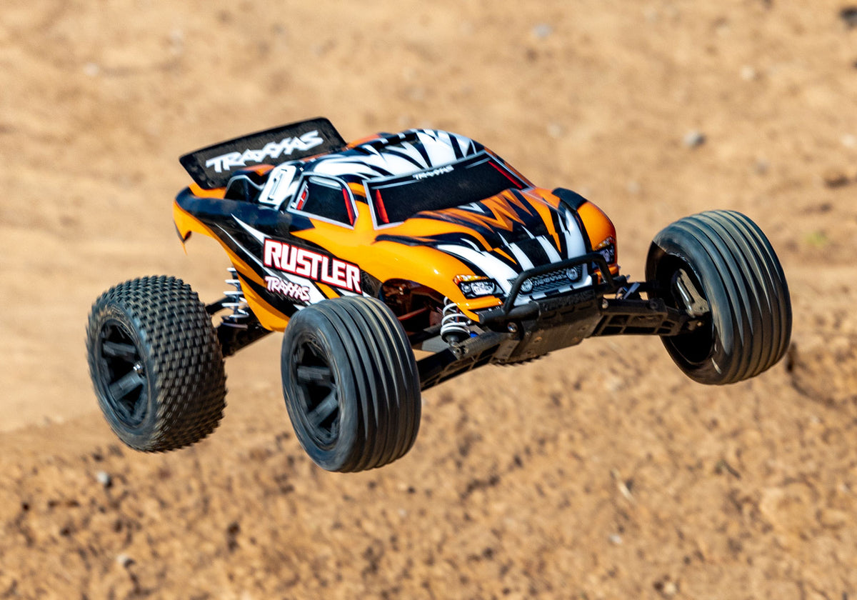 Traxxas 37254-8-ORNGX — Traxxas 37254-8-ORNGX Rustler 2WD XL-5 w/Battery