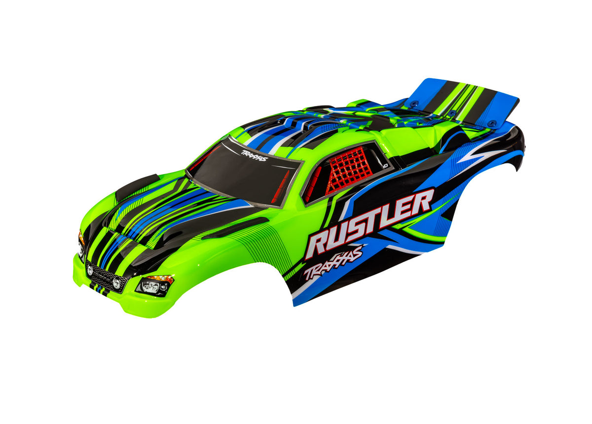 Traxxas 3734-GRN — Traxxas 3734-GRN Rustler 2WD Green Clipless Body
