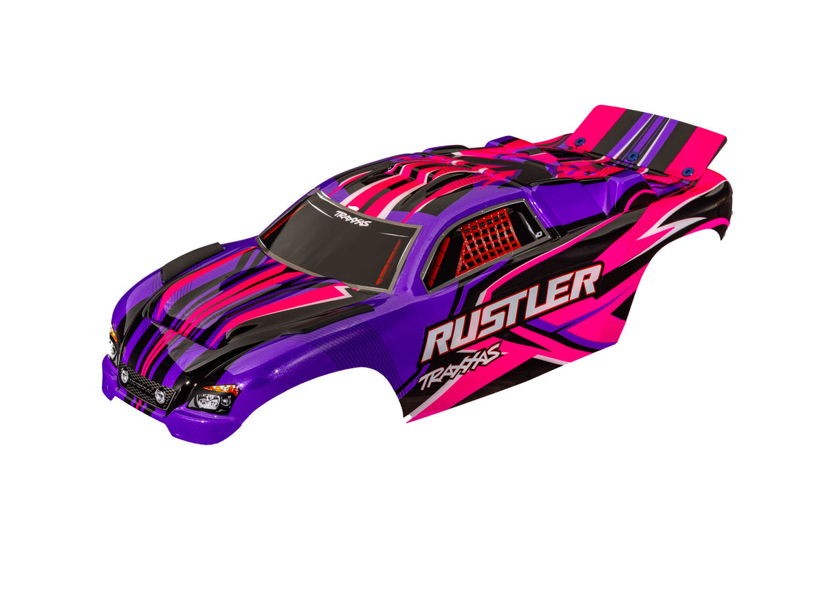 Traxxas 3734-PINK — Traxxas 3734-PINK Rustler 2WD Pink Clipless Body