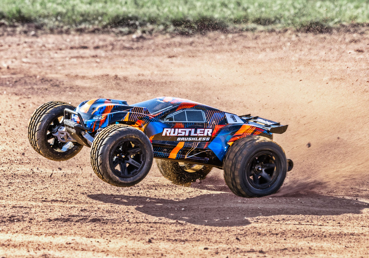 Traxxas 37454-4-ORNG — Traxxas 37454-4-ORNG Rustler 2WD Brushless