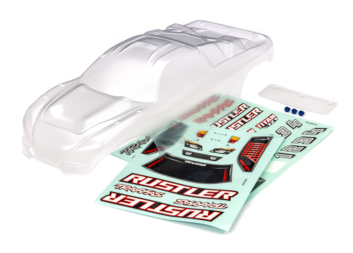 Traxxas 3753 — Traxxas 3753 Rustler 2WD Clear Clipless Body