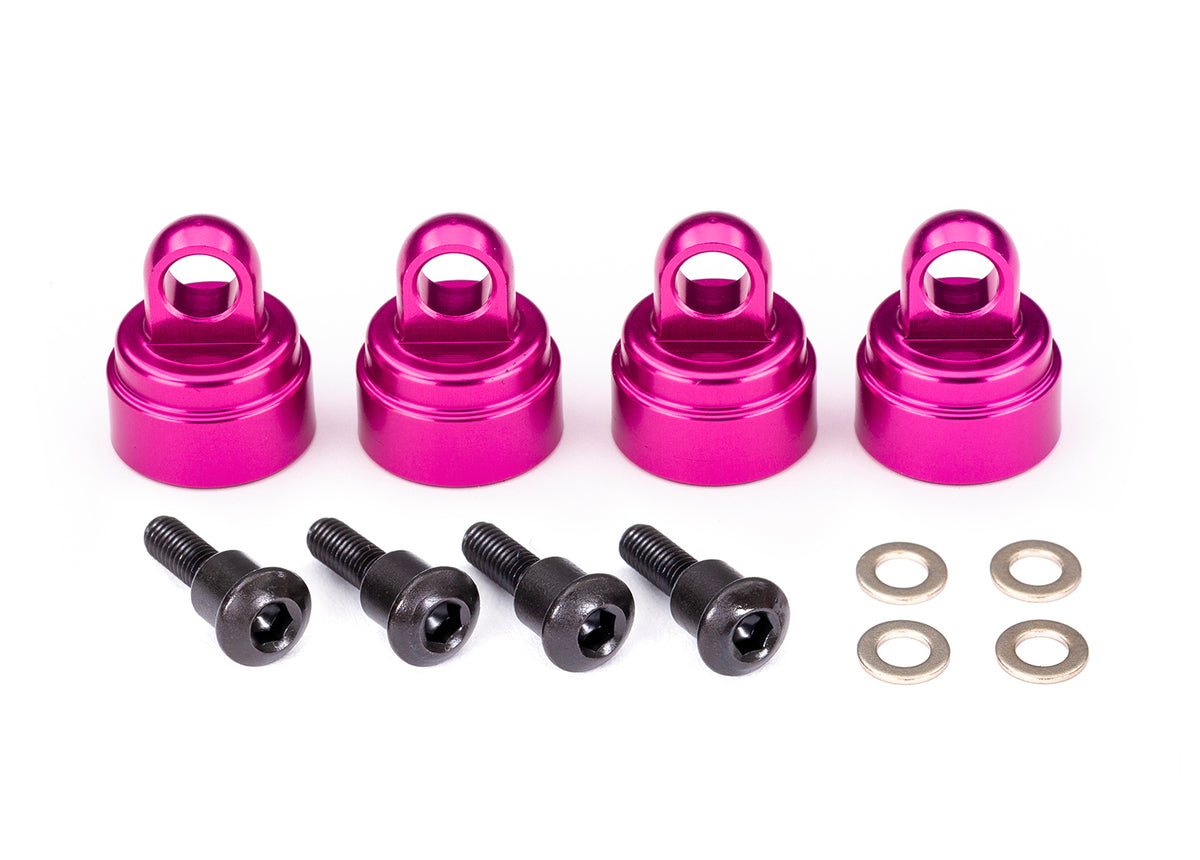 Traxxas 3767P — Traxxas 3767P Pink Aluminum Shock Caps (4)