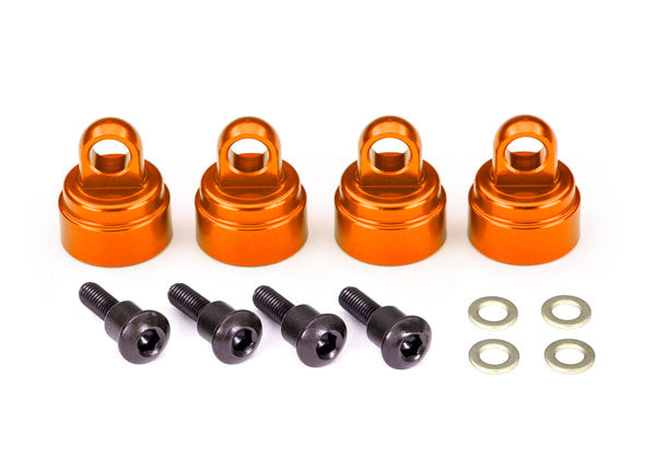 Traxxas 3767T — Traxxas 3767T Orange Aluminum Shock Caps (4)