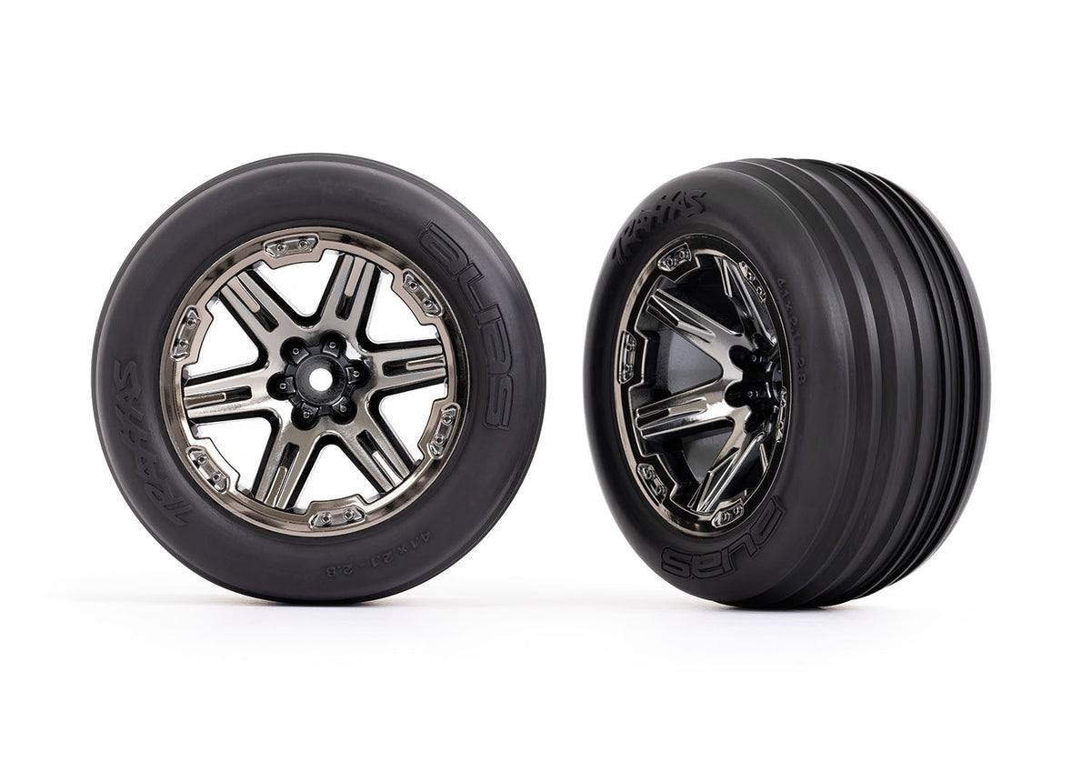 Traxxas 3771R — Traxxas 3771R RXT 2.8" Black Chrome Wheels & Alias Tires (2)