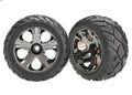 Traxxas 3777A — Traxxas 3777A All-Star 2.8" Black Chrome Wheels & Anaconda Tires (2)