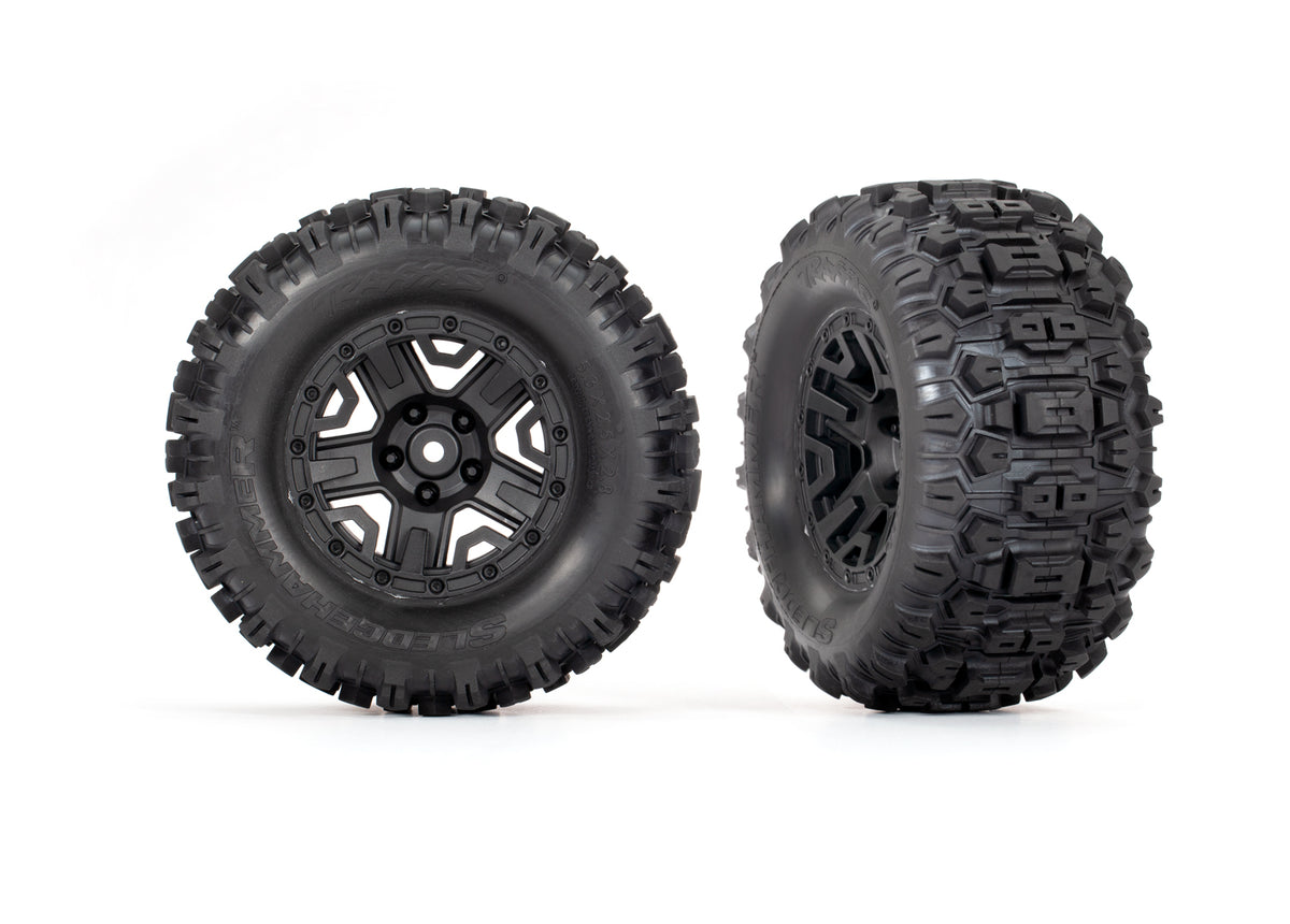Traxxas 3778 — Traxxas 3778 2.8" Black 5-Spoke Wheels & Sledgehammer Tires (2)