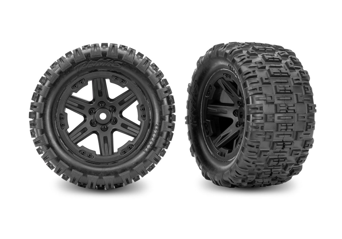 Traxxas 3797-BLK — Traxxas 3797-BLK RXT 2.8" Black Wheels & Sledgehammer ST Tires (2)