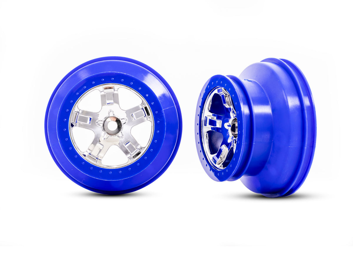 Traxxas 5870A — Traxxas 5870A SCT Chrome & Blue Wheels (2)