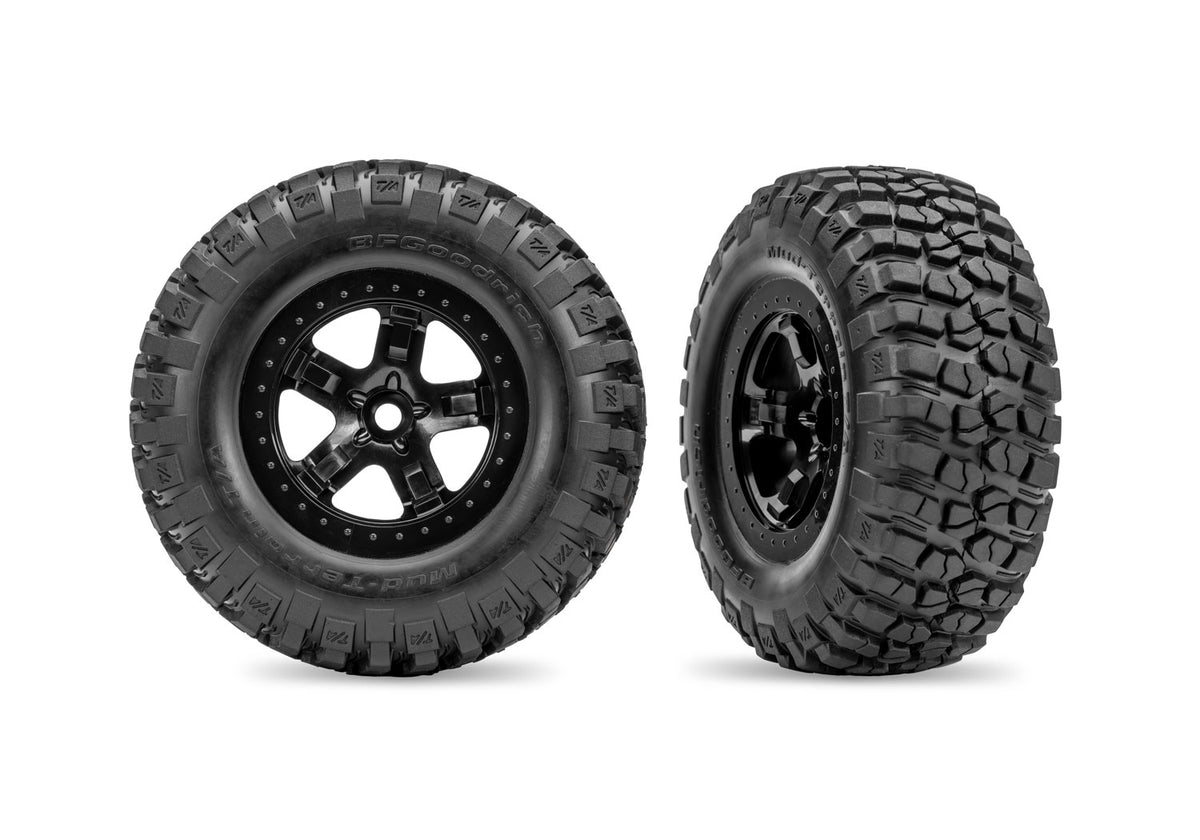 Traxxas 5879-BLK — Traxxas 5879-BLK SCT Black Wheels & BFGoodrich Tires (2)
