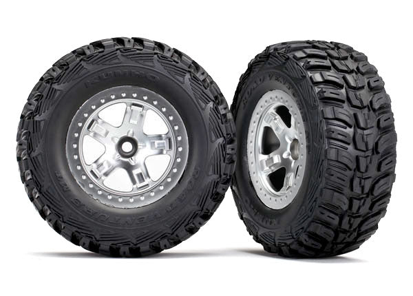Traxxas 5881X — Traxxas 5881X SCT Satin Chrome Wheels & Kumho Tires (2)