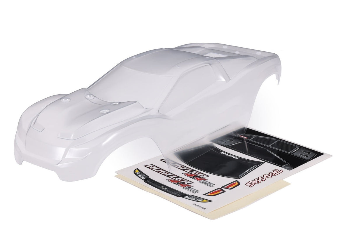 Traxxas 6740 — Traxxas 6740 Rustler 4X4 Clipless Clear Body