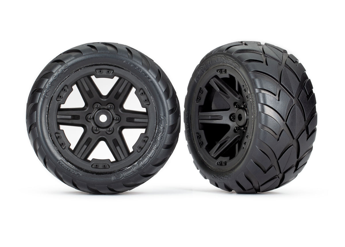 Traxxas 6768 — Traxxas 6768 RXT 2.8" Black Wheels & Anaconda Tires (2)