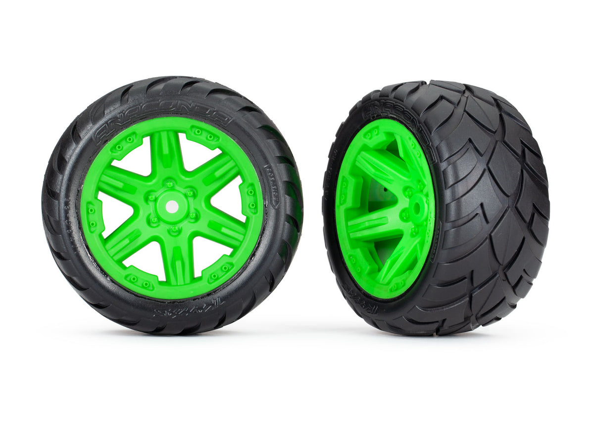 Traxxas 6775G — Traxxas 6775G RXT 2.8" Green Wheels & Anaconda Tires (2)