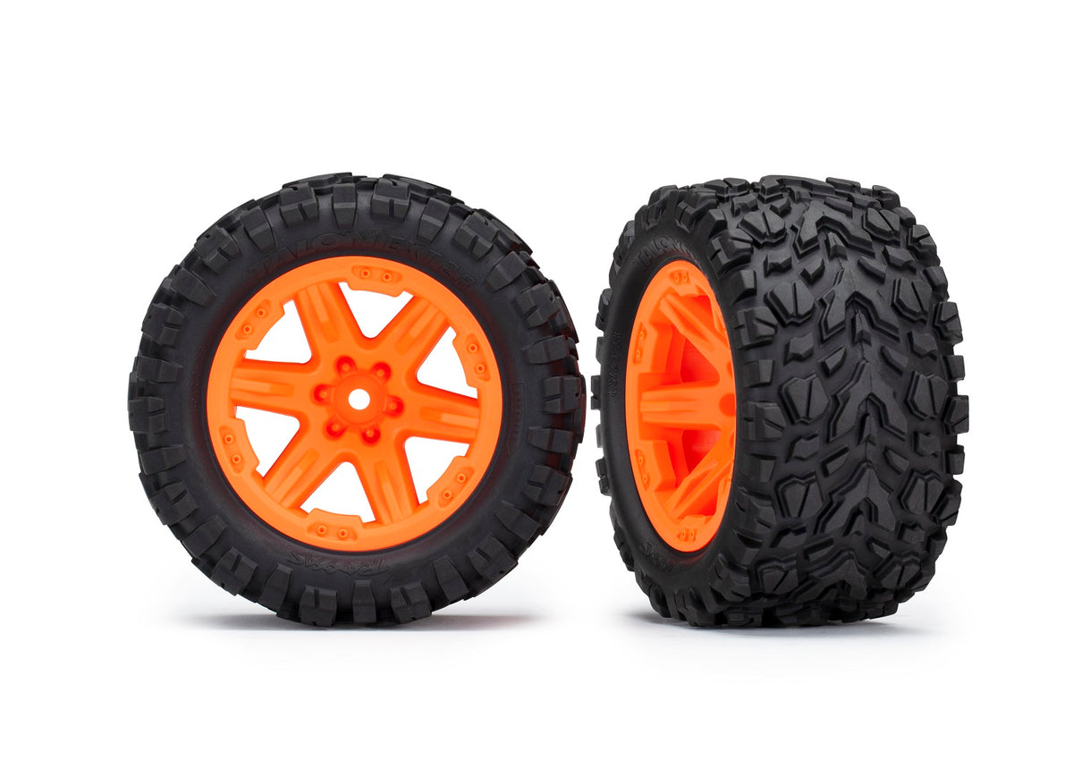 Traxxas 6773A — Traxxas 6773A RXT 2.8" Orange Wheels & Talon EXT Tires (2)