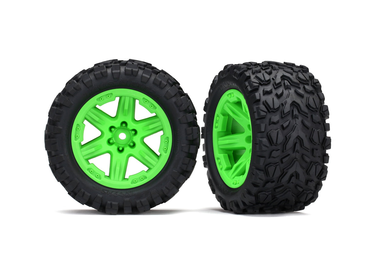 Traxxas 6773G — Traxxas 6773G RXT 2.8" Green Wheels & Talon EXT Tires (2)