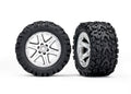 Traxxas 6773R — Traxxas 6773R RXT 2.8" Satin Chrome Wheels & Talon EXT Tires (2)