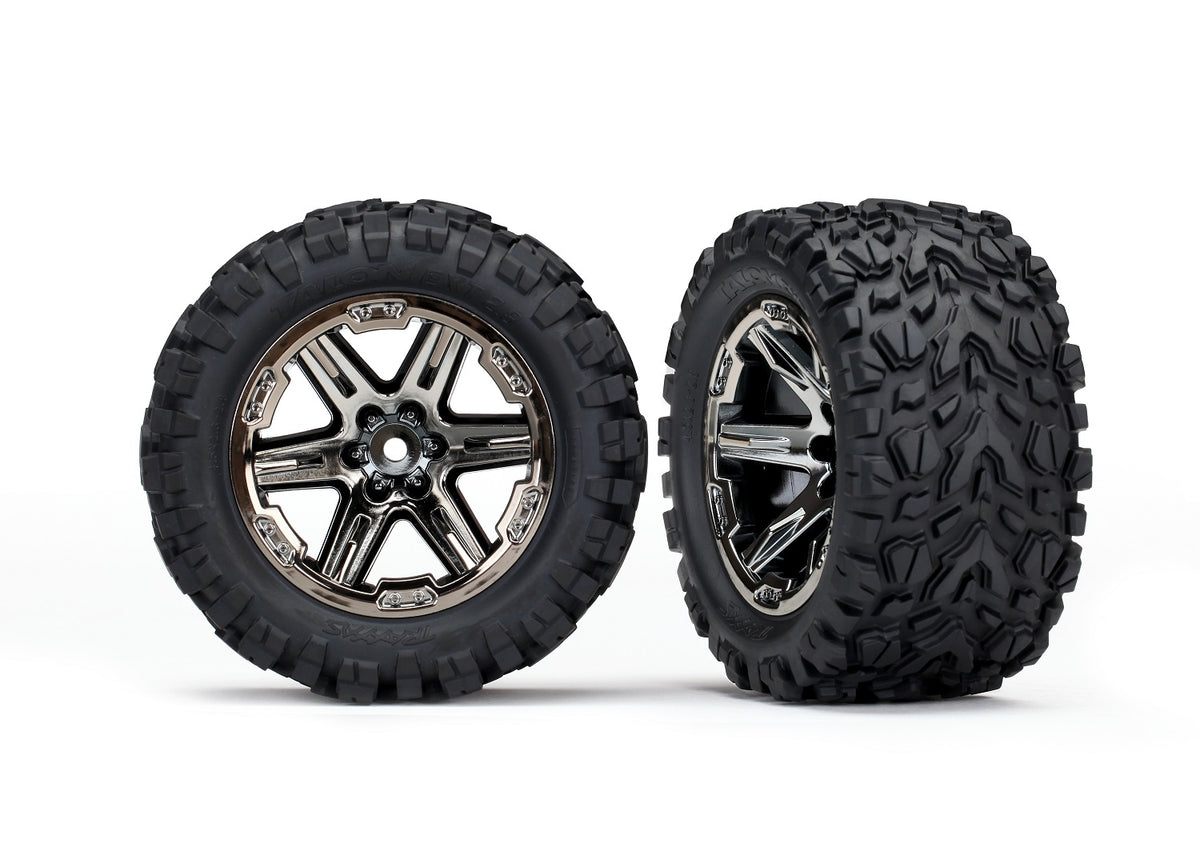 Traxxas 6773X — Traxxas 6773X RXT 2.8" Black Chrome Wheels & Talon EXT Tires (2)