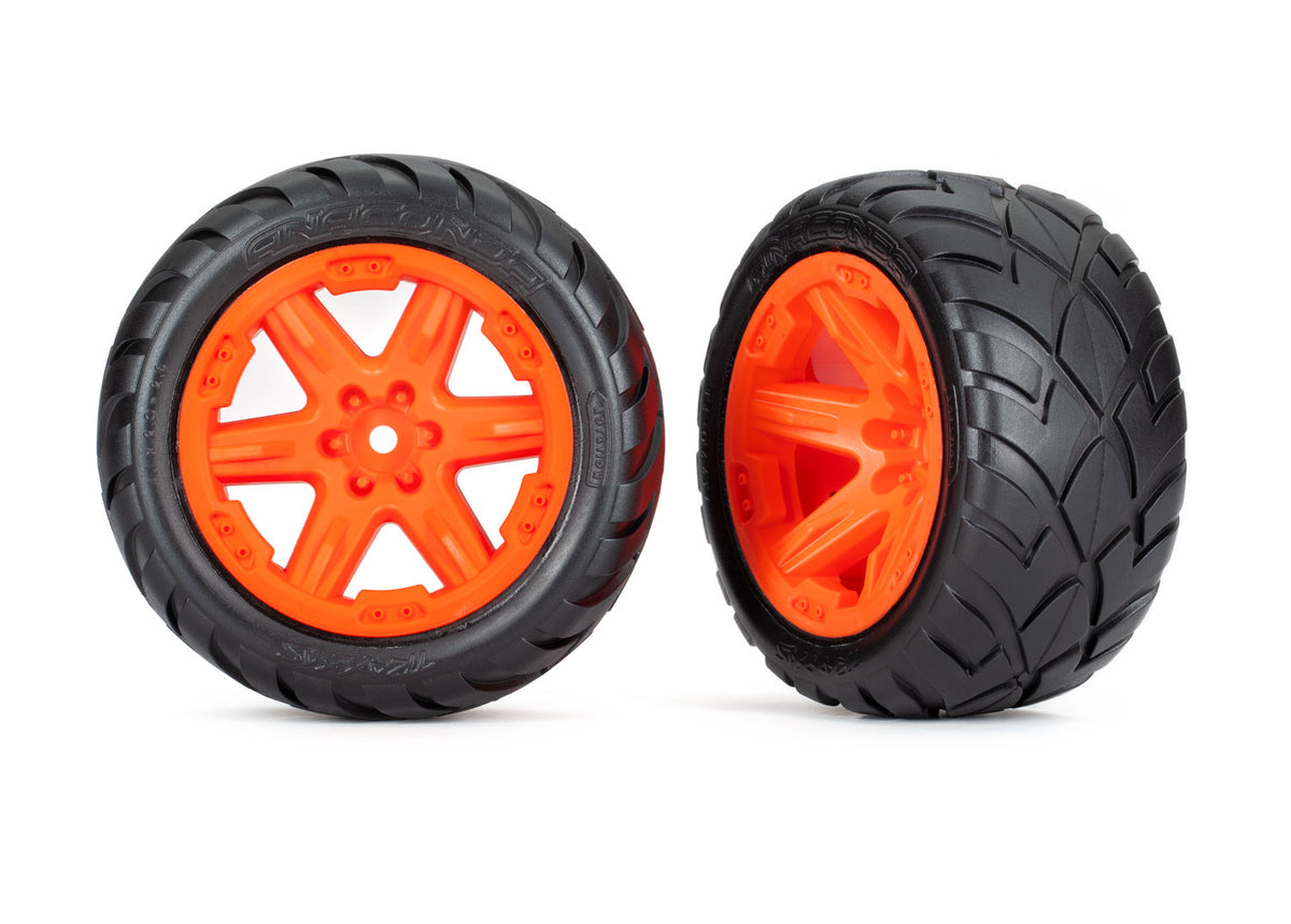 Traxxas 6775A — Traxxas 6775A RXT 2.8" Orange Wheels & Anaconda Tires (2)