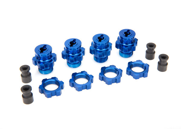 Traxxas 6856X — Traxxas 6856X Blue Aluminum 17 mm Splined Wheel Hub Adapters (4)