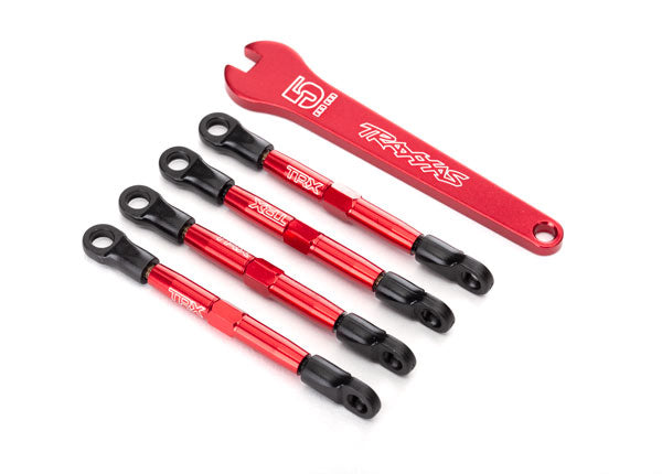 Traxxas 7038X — Traxxas 7038X Red Aluminum Toe Link Set with Hollow Balls (8)
