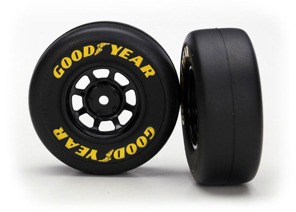 Traxxas 7378 — Traxxas 7378 1.9" Black 8-Spoke Wheels w/ Slick Tires (2)