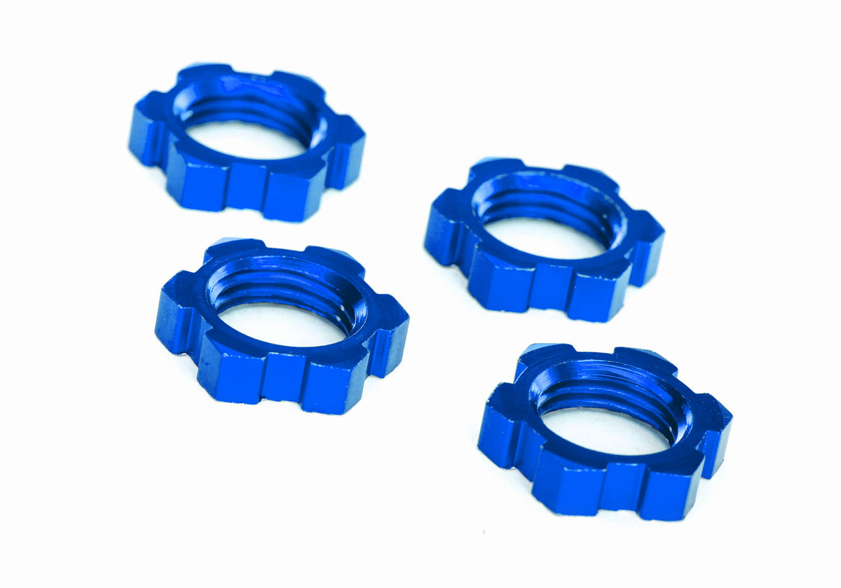 Traxxas 7758 — Traxxas 7758 Serrated 17 mm Blue Aluminum Splined Wheel Nuts (4)