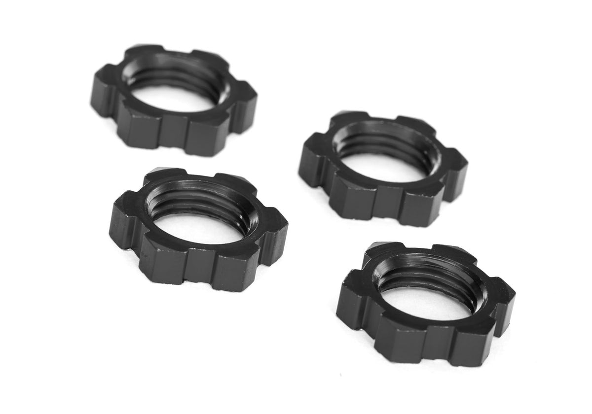 Traxxas 7758A — Traxxas 7758A Serrated 17 mm Black Aluminum Splined Wheel Nuts (4)