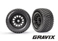 Traxxas 7872 — Traxxas 7872 XRT Black Wheels with Gravix Race Tires (2)