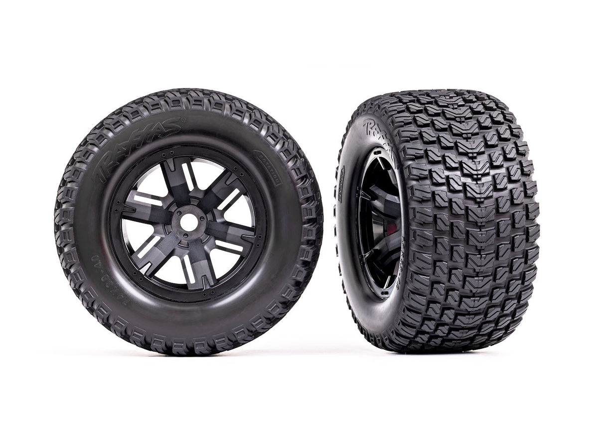 Traxxas 7877 — Traxxas 7877 X-Maxx Black Wheels w/ Gravix Race Tires (2)