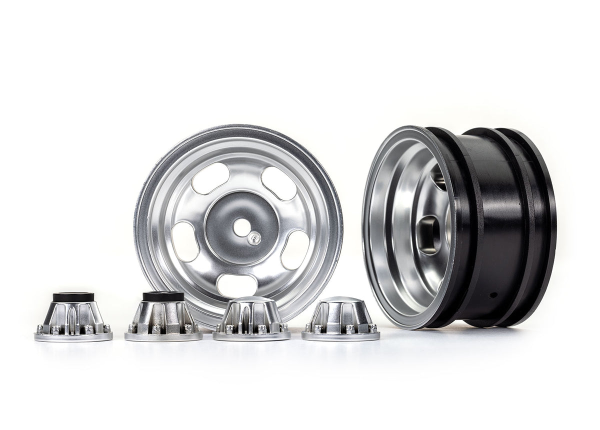 Traxxas 8158 — Traxxas 8158 2.2" Slotted Satin Chrome Wheels (2)