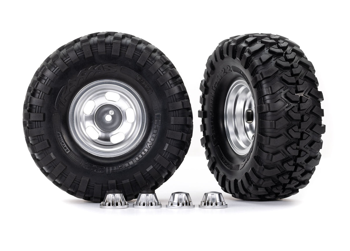 Traxxas 8159 — Traxxas 8159 2.2" Slotted Satin Wheels & Canyon Trail Tires (2)